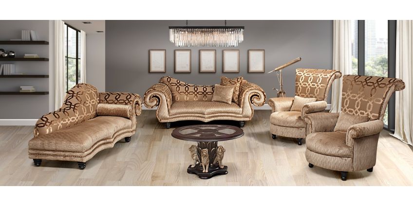 Executive 4 Piece Lounge Suite in Fabric Caramel Bradlows