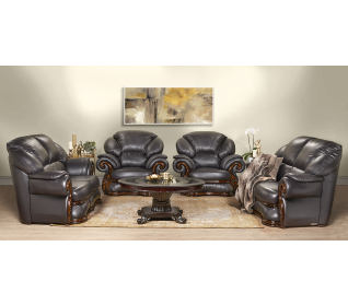 Europe 4 Piece Lounge Suite, Brown