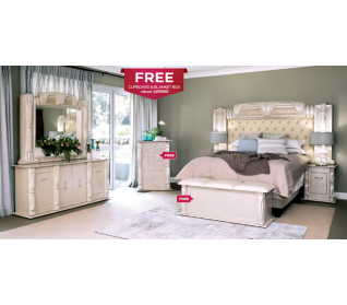 Titania MK2 5 Piece Bedroom Suite, Beige