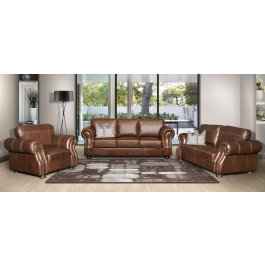 Riba 3 Piece Lounge Suite in Full Leather - Bradlows